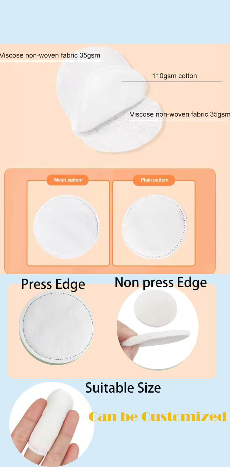 OEM Disposable Round Cosmetic cotton pads soft absorbent makeup remover Cotton Pads OEM Disposable Round Cosmetic cotton pads soft absorbent makeup remover Cotton Pads