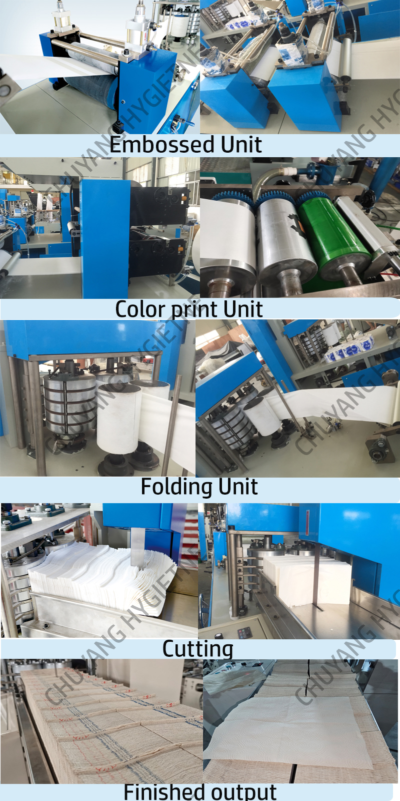 2 colors printing embossed napkin paper machine  