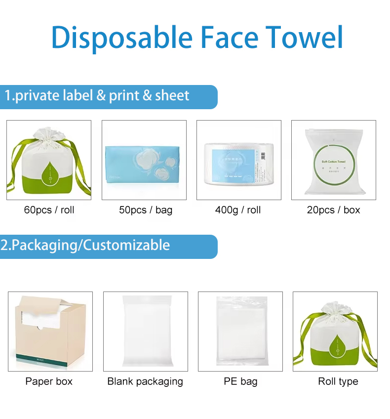 Wholesale Disposable Customized Logo Multi-Function Roller Dry and Soft Cotton Face Towel