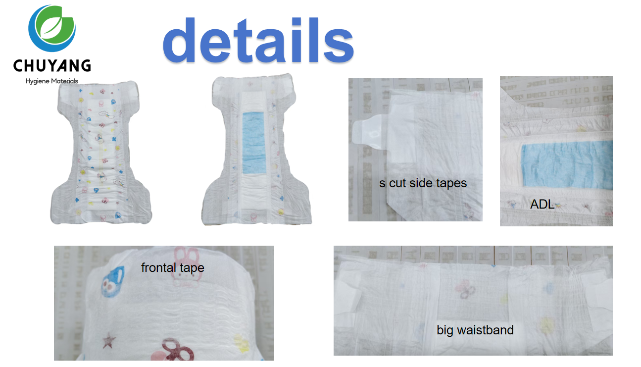 Baby Diaper With ADL Fluff Pulp soft super absorption Nappies non- woven fabric Big waistband diaper Baby Diaper With ADL Fluff Pulp soft super absorption Nappies non- woven fabric Big waistband diaper