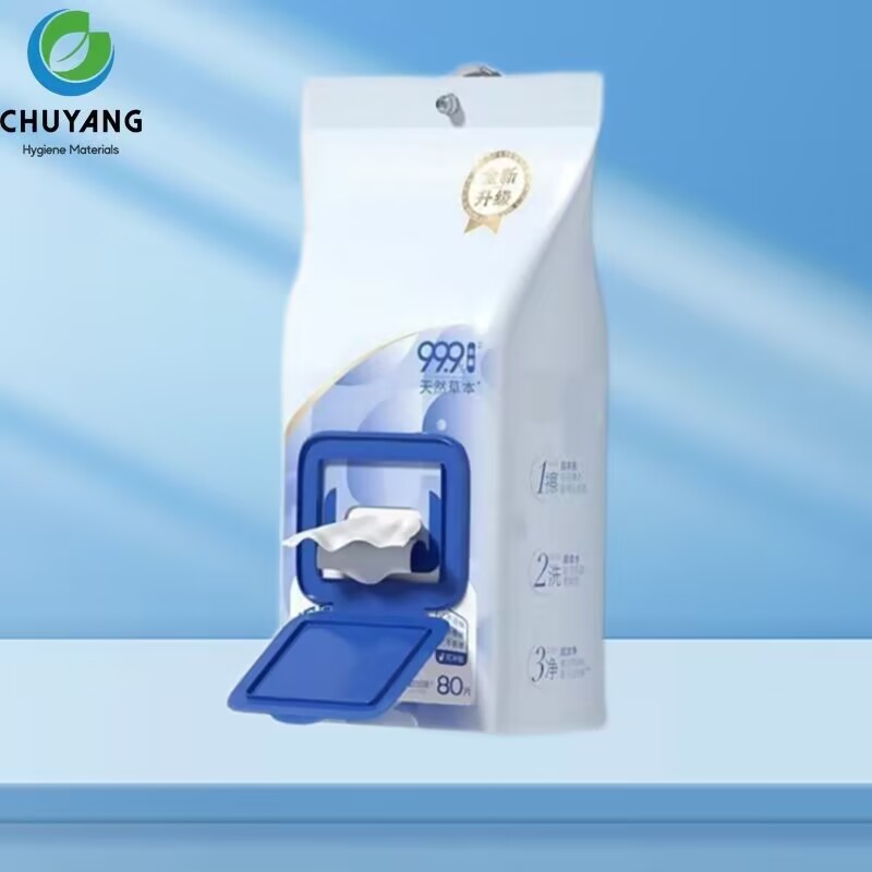 High Quality Disposable 80PCS Spunlace Pure Wet Wipes Hanging Packing OEM Toilet Cleaning Flushable